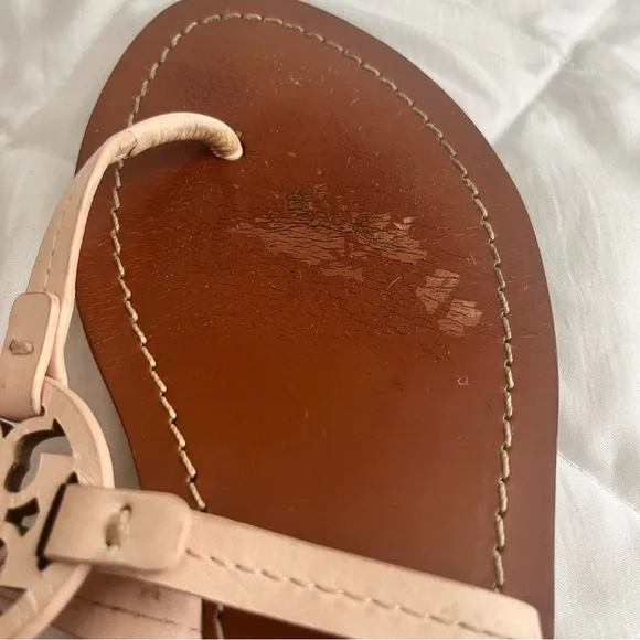 Tory Burch Tan and Cream Leather Sandals - Picture 4 of 5
